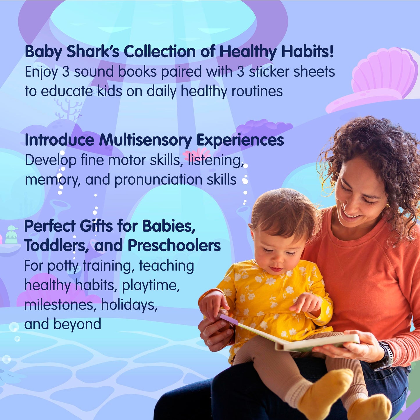 Pinkfong Baby Shark Healthy Habits Sound Books Boxed Set – Potty, Brush & Bath Time