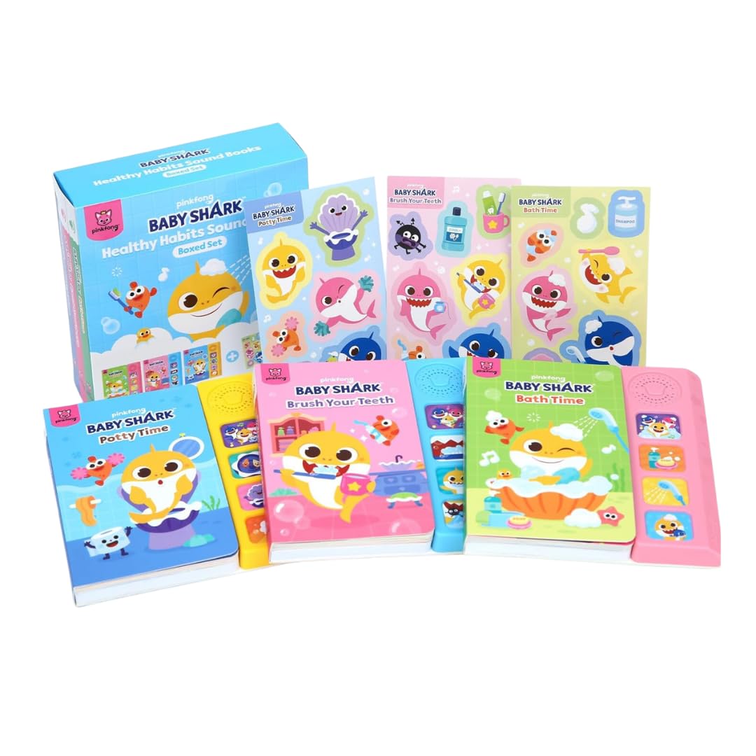 Pinkfong Baby Shark Healthy Habits Sound Books Boxed Set – Potty, Brush & Bath Time