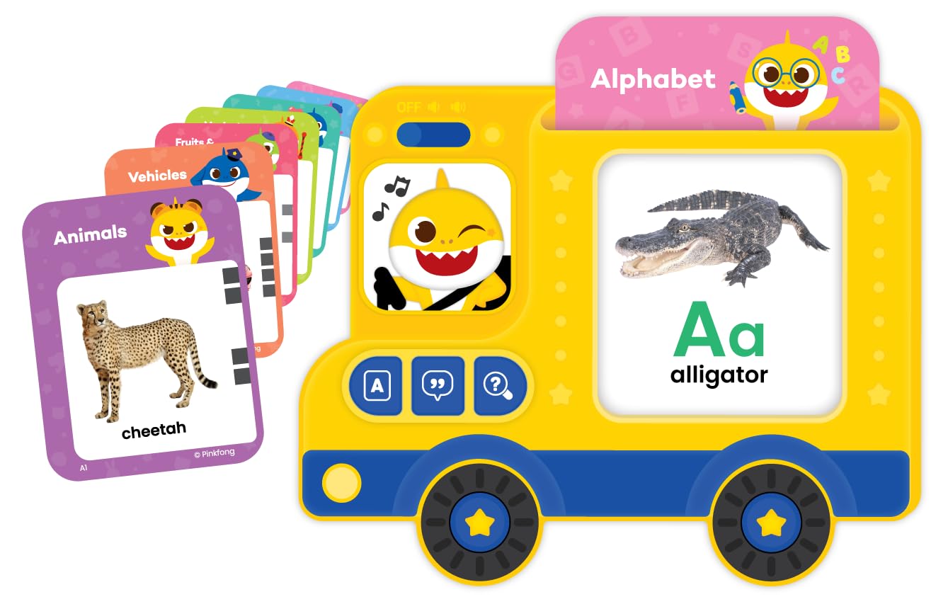 Pinkfong Baby Shark Flash Card Learning Bus – Interactive Toddler Toy & Storybook