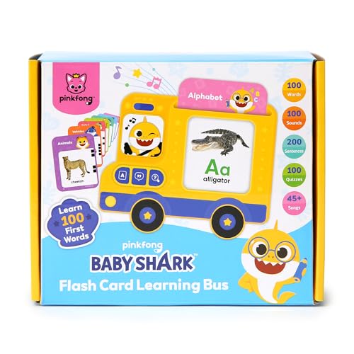 Pinkfong Baby Shark Flash Card Learning Bus – Interactive Toddler Toy & Storybook