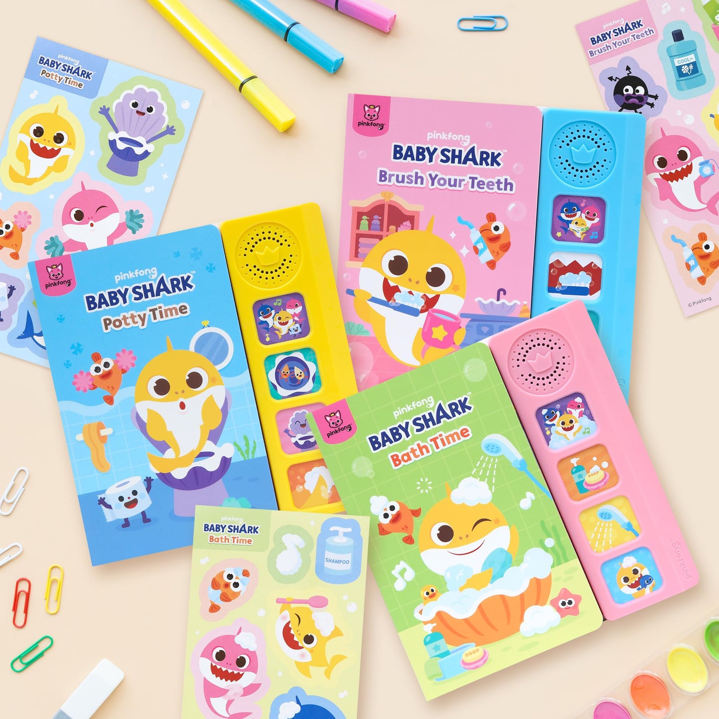 Pinkfong Baby Shark Healthy Habits Sound Books Boxed Set – Potty, Brush & Bath Time