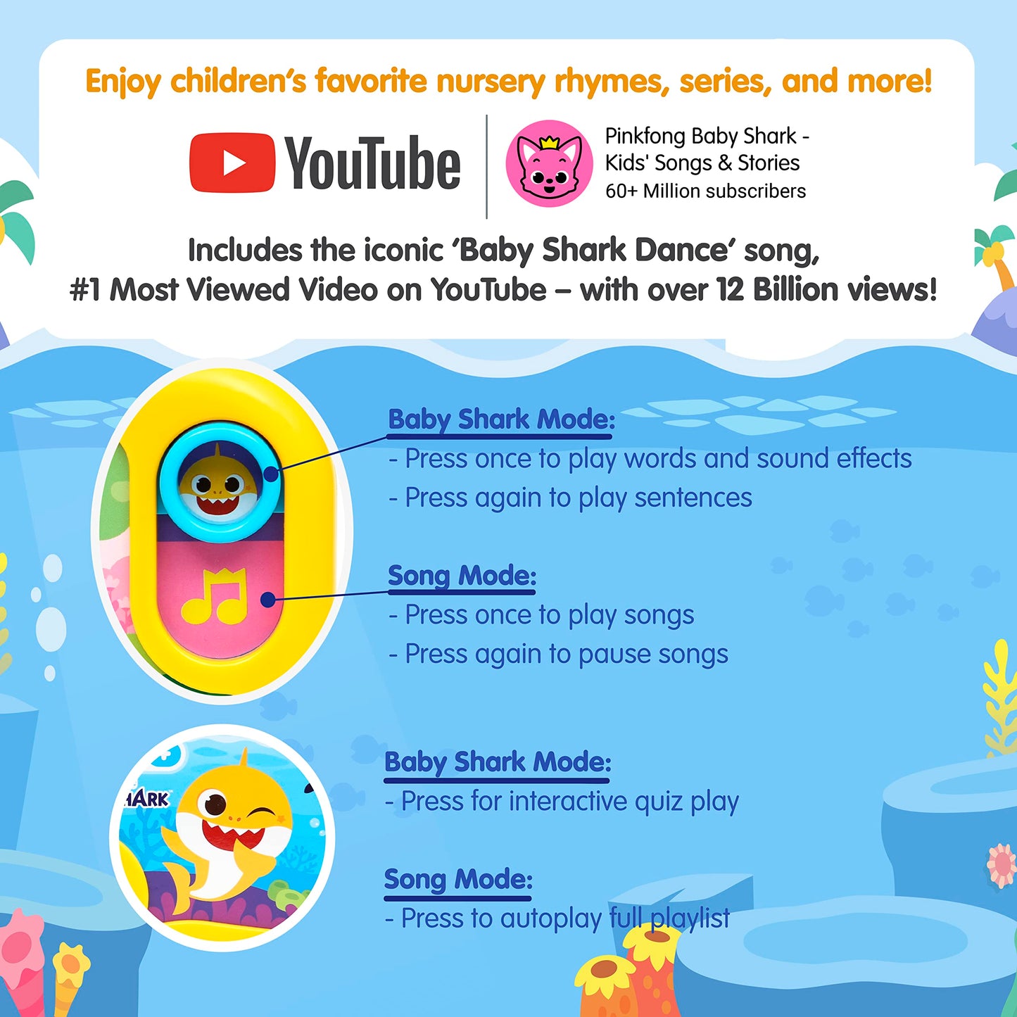 Pinkfong Baby Shark Sing & Learn Set — Pad, Smartphone & Flash Card Bus