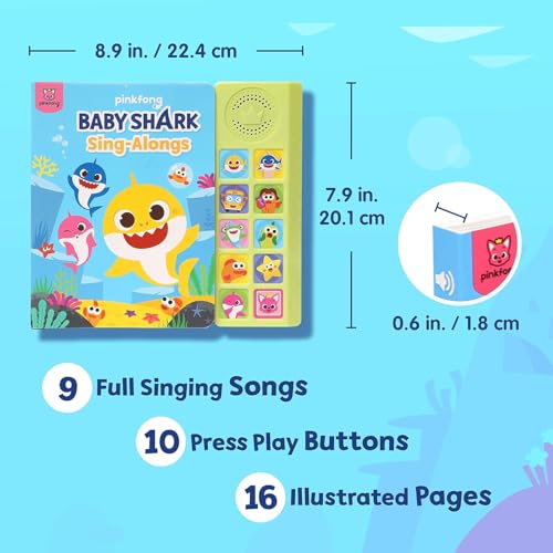Pinkfong Baby Shark Sing-Alongs 10-Button Sound Book | Interactive Toddler Read-Along