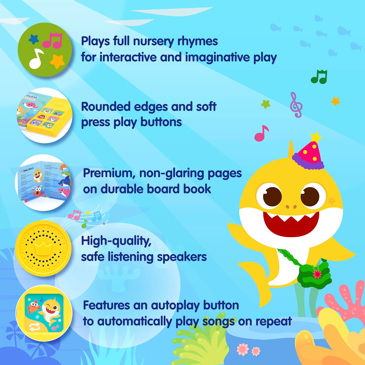 Pinkfong Baby Shark Sing-Alongs Sound Book – Interactive Toddler Learning (Ages 1+)