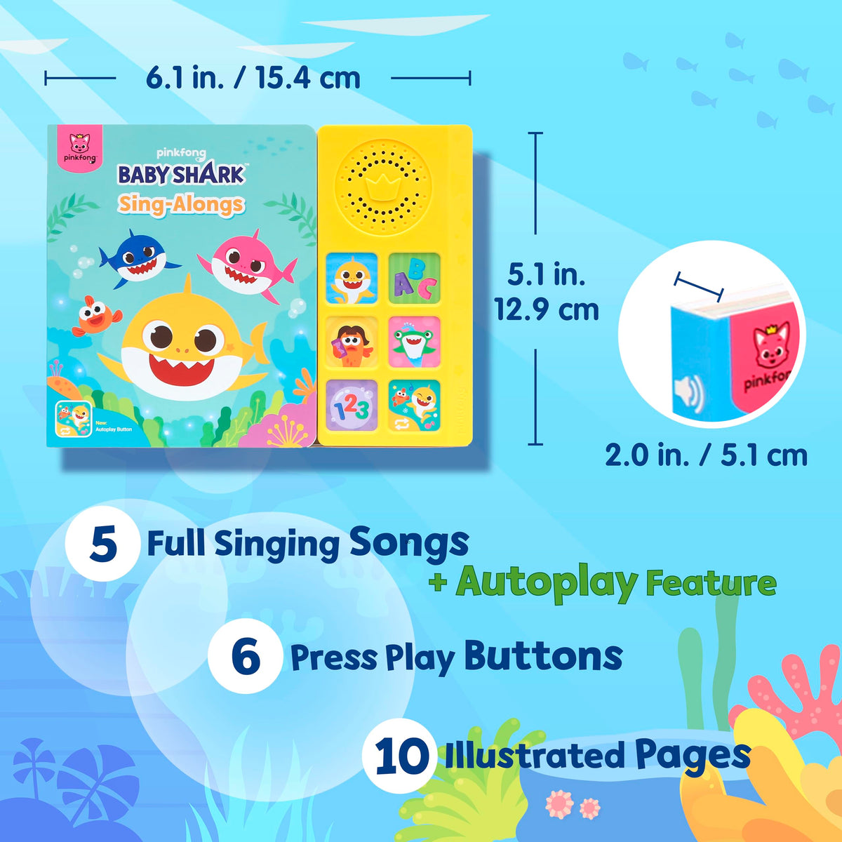 Pinkfong Baby Shark Sing-Alongs Sound Book – Interactive Toddler Learning (Ages 1+)