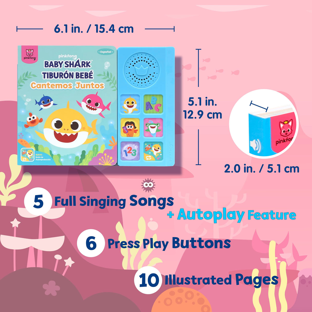 Pinkfong Baby Shark Sing-Alongs: 6-Button Sound Book for Toddlers – Nursery Rhymes