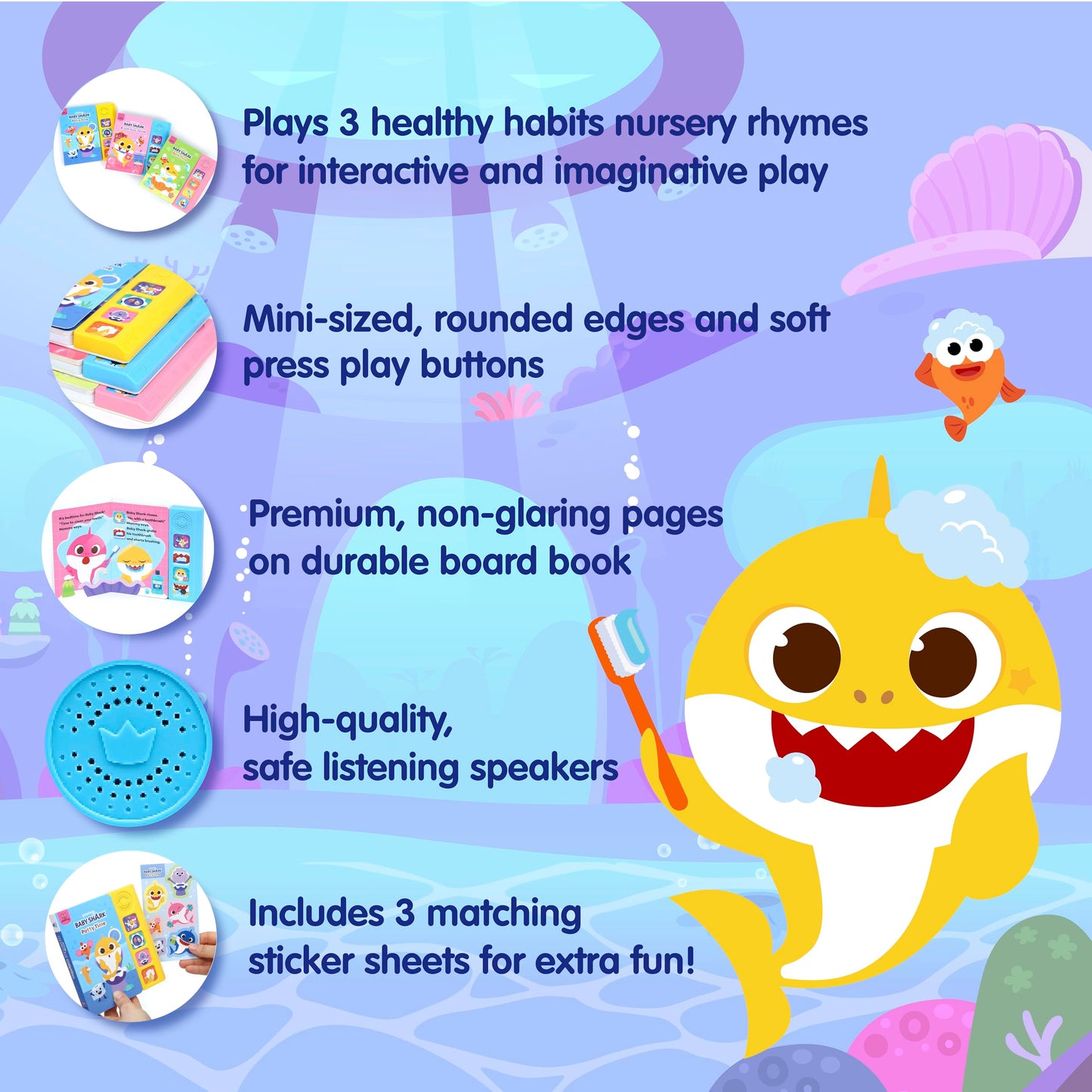 Pinkfong Baby Shark Healthy Habits Sound Books Boxed Set – Potty, Brush & Bath Time