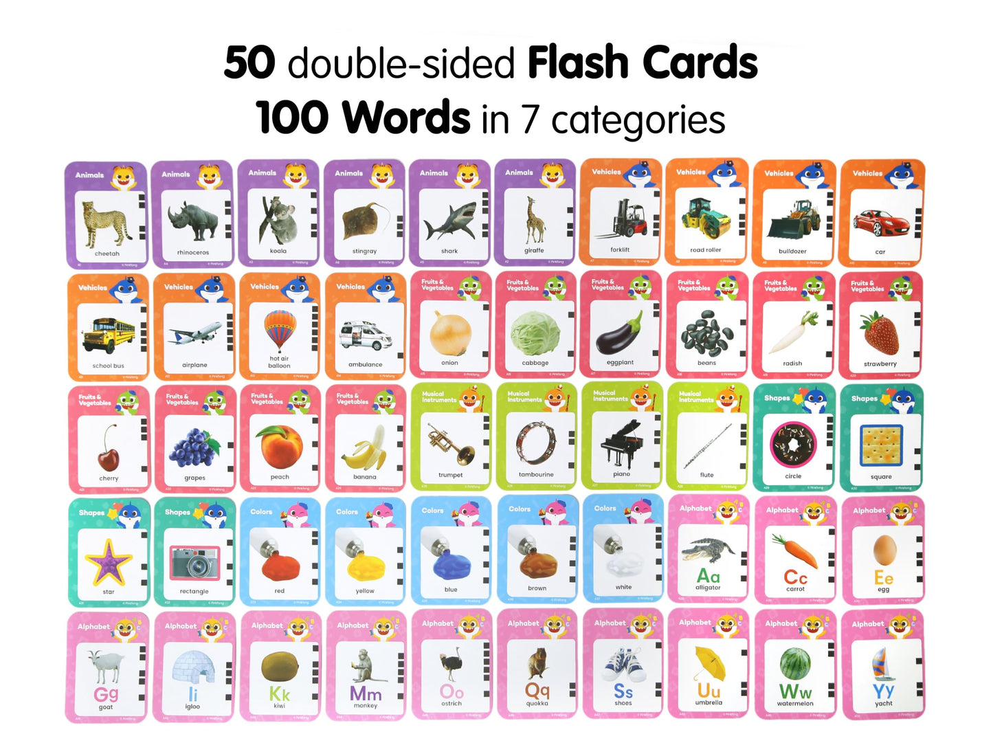Pinkfong Baby Shark Flash Card Learning Bus – Interactive Toddler Toy & Storybook