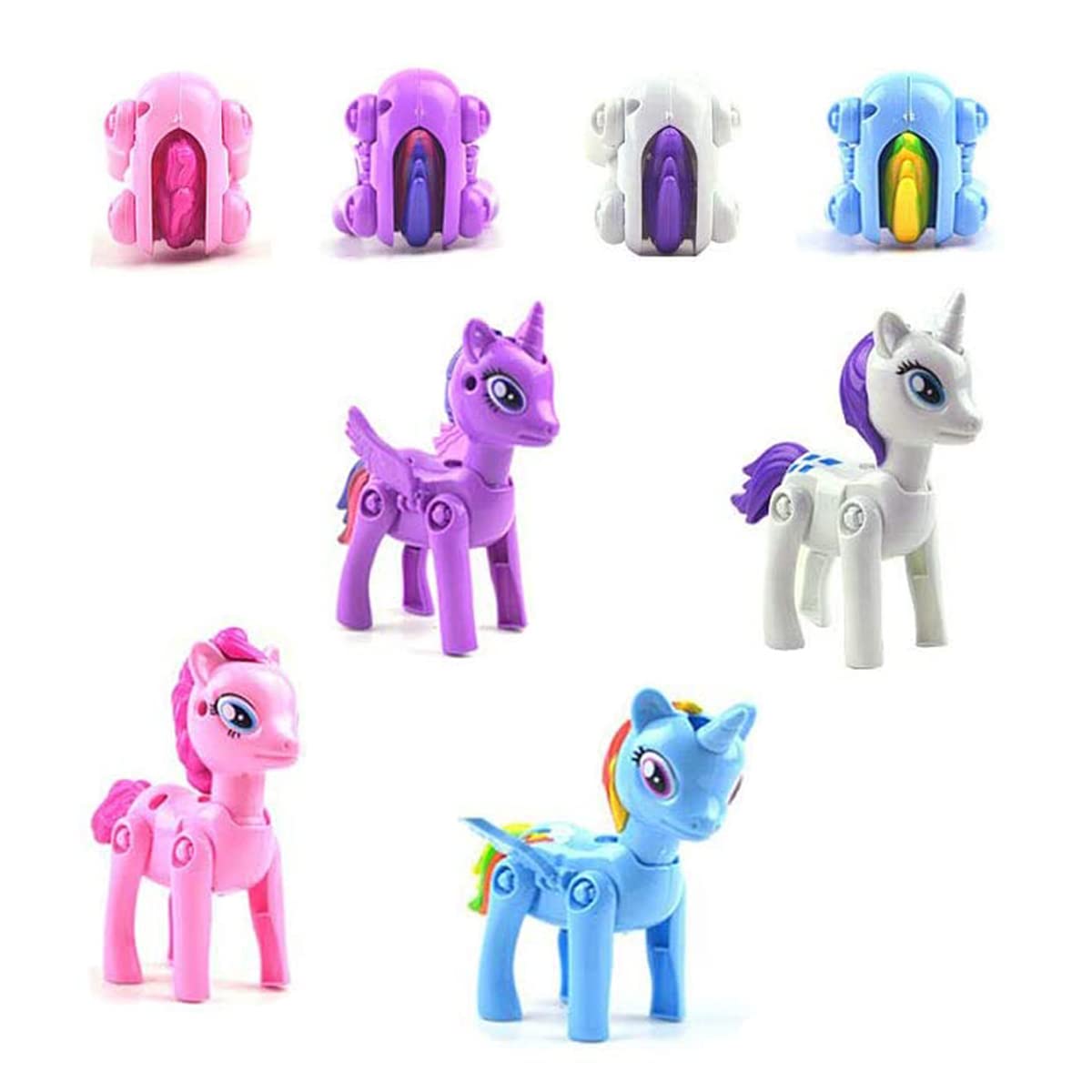 Pinkiwine 8 Pack Jumbo Unicorn & Dinosaur Deformation Eggs – Easter Toy Eggs Inside