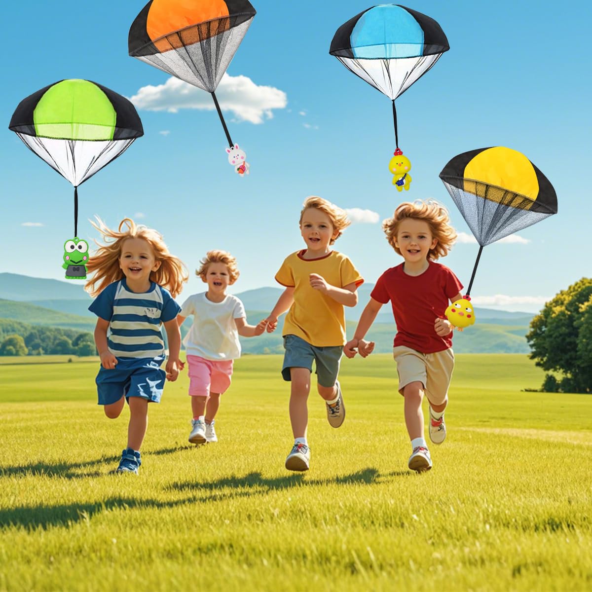 Pinkiwine 6 Pack Easter Eggs with Parachute Toys – Fun Easter Basket Fillers for Kids
