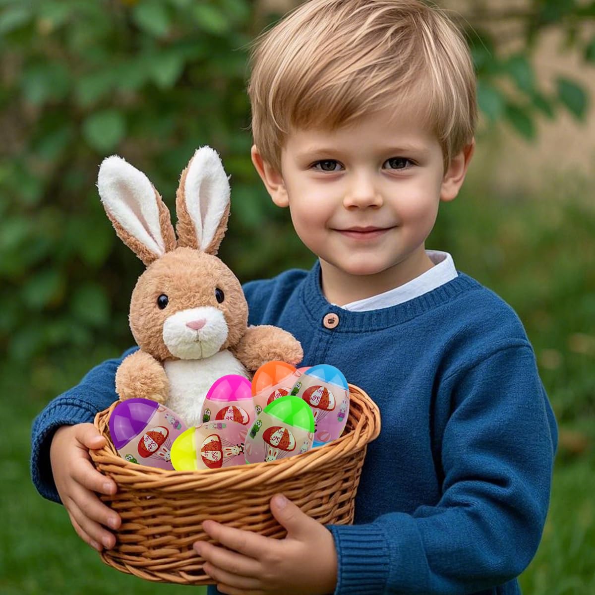 Pinkiwine 6 Pack Easter Eggs with Parachute Toys – Fun Easter Basket Fillers for Kids