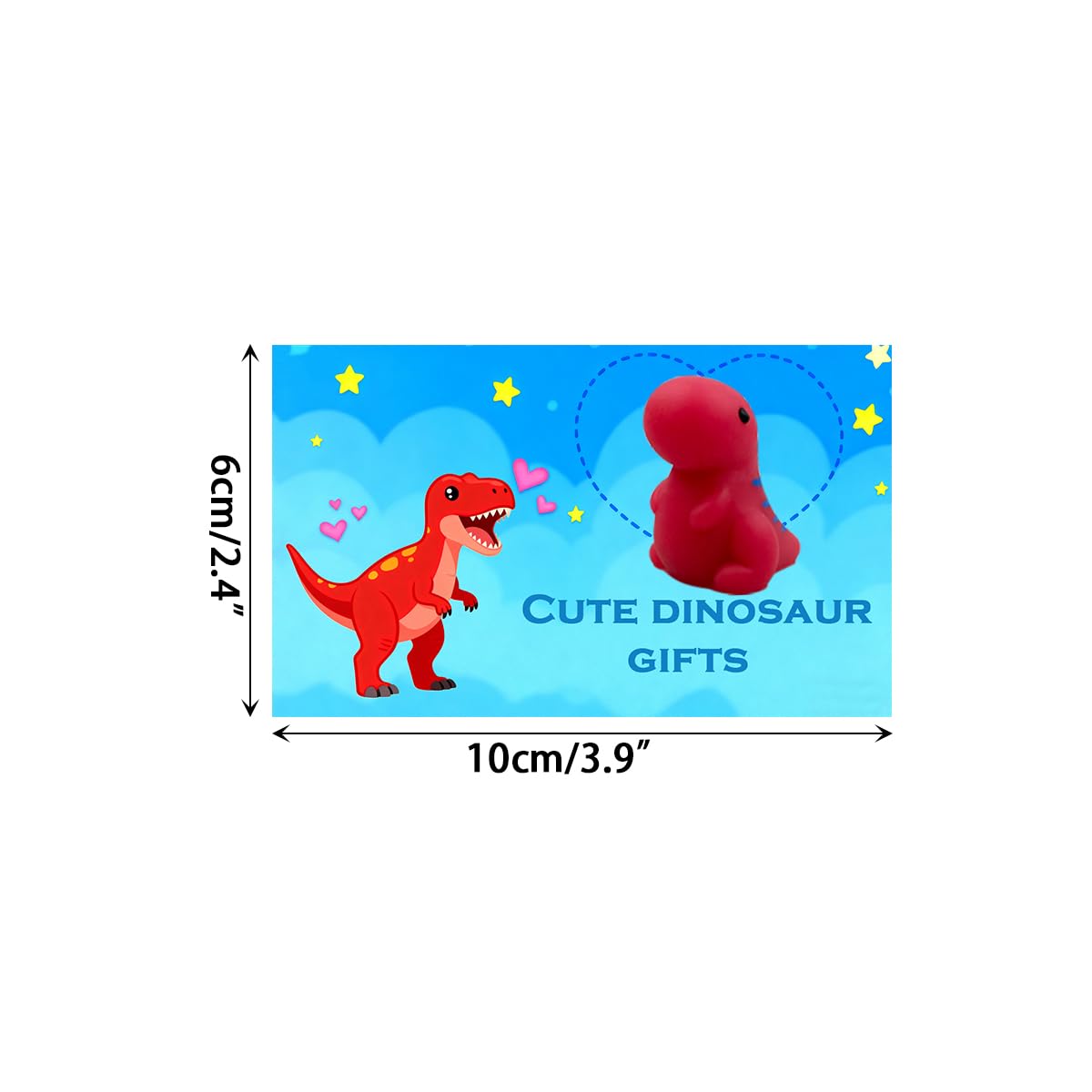 Pinkiwine 24-Pack Dinosaur Mochi Squishy Valentines Cards – Kids Class Gifts & Party Favors