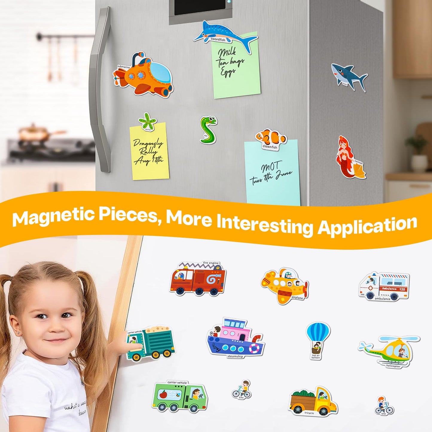 pinkking Magnetic Portable Playboard – Vehicles, Farm & Ocean 3-Set Activity Magnet Book