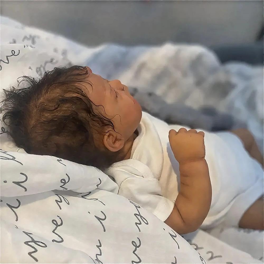 Pinky Reborn African American 18-inch Reborn Doll – Realistic Curly-Hair Baby Toy