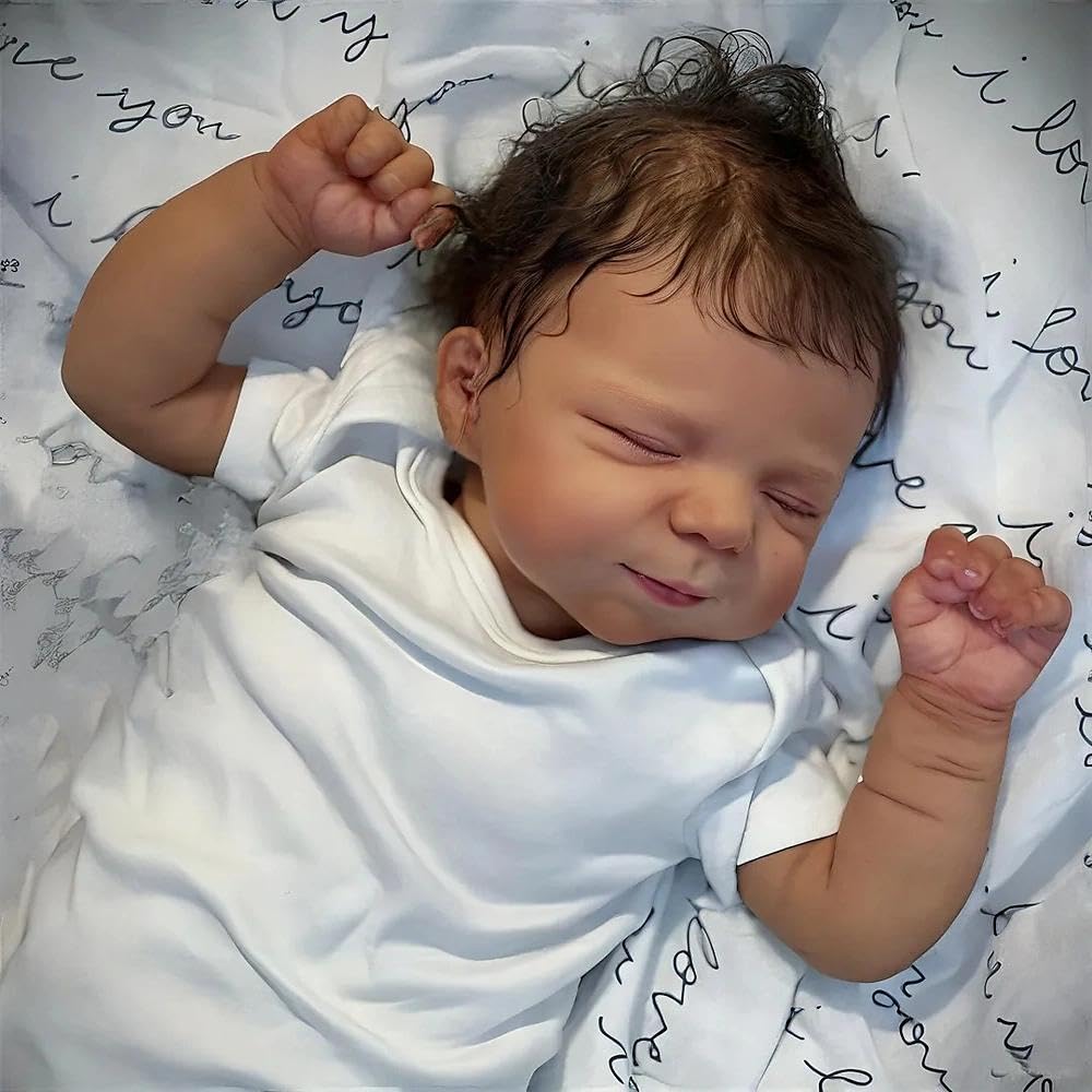 Pinky Reborn African American 18-inch Reborn Doll – Realistic Curly-Hair Baby Toy
