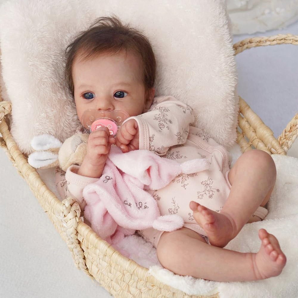 Pinky Reborn Realistic 19-Inch Baby Doll – Lifelike Preemie with Cloth Body
