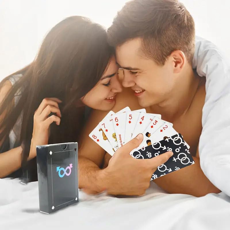 Pinnoocy Romantic Date Night Idea Cards – 54-Card Couple Game with Pose Illustrations