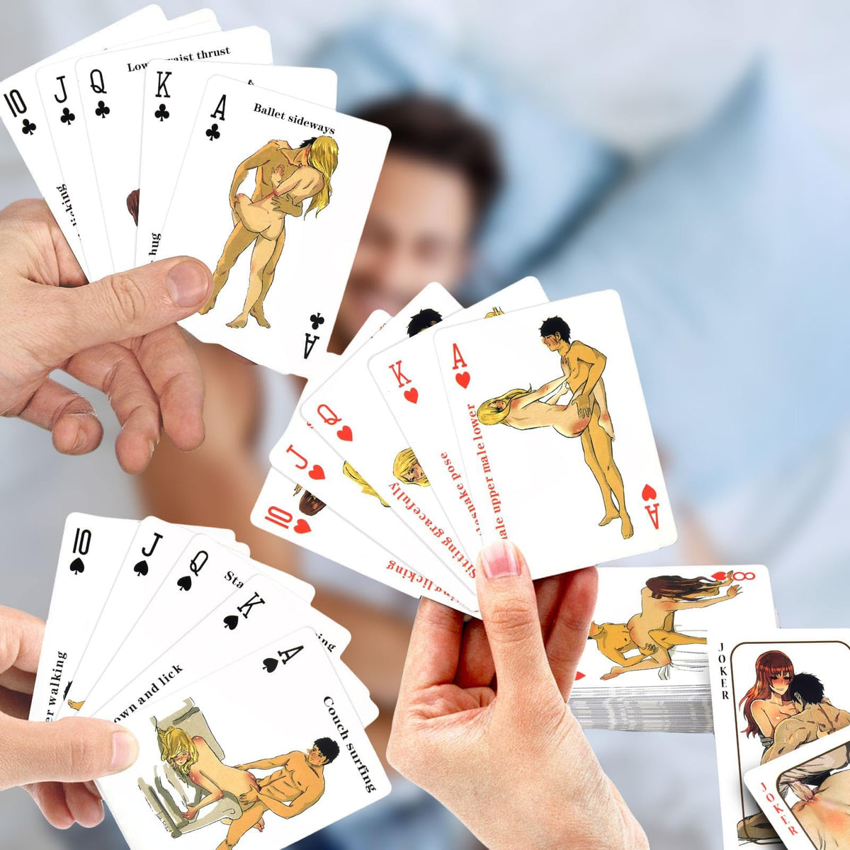 Pinnoocy Romantic Date Night Idea Cards – 54-Card Couple Game with Pose Illustrations