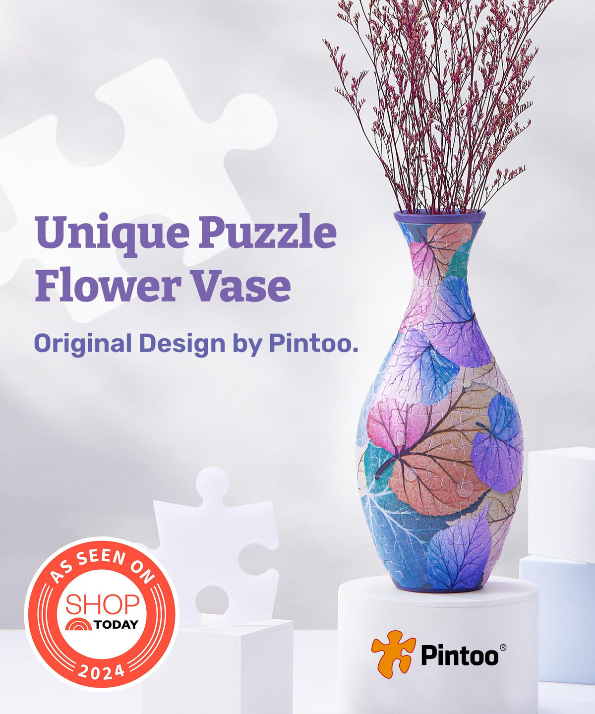 Pintoo 3D Puzzle Vase - 160-Piece Curved Vase for Flowers | S1034