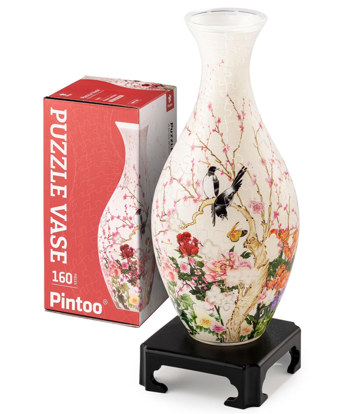 Pintoo 3D Puzzle Vase – Translucent 160-Piece Flower Vase, Unique Home Decor & Gift [S1035]