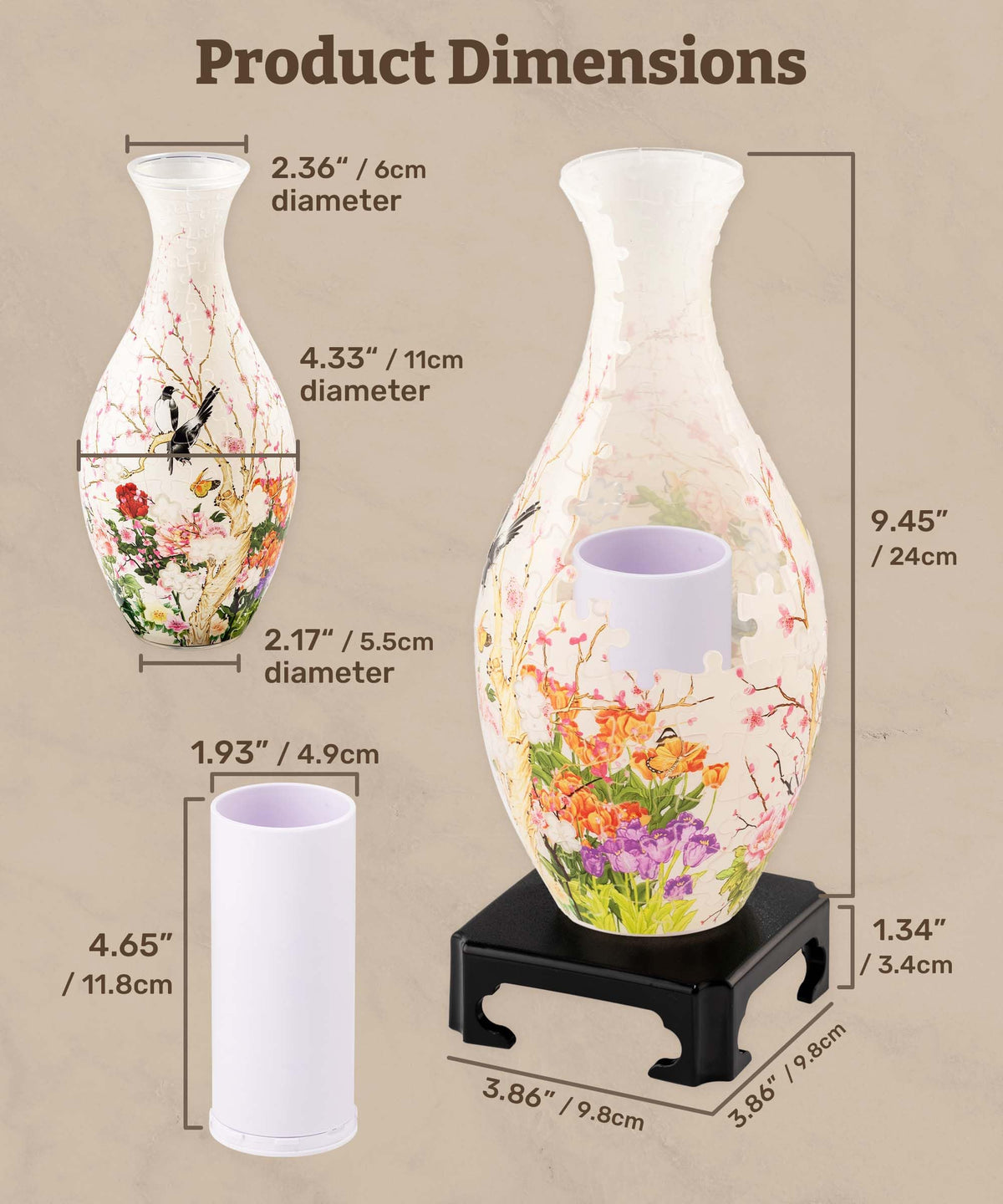 Pintoo 3D Puzzle Vase - 160-Piece Curved Vase for Flowers | S1034