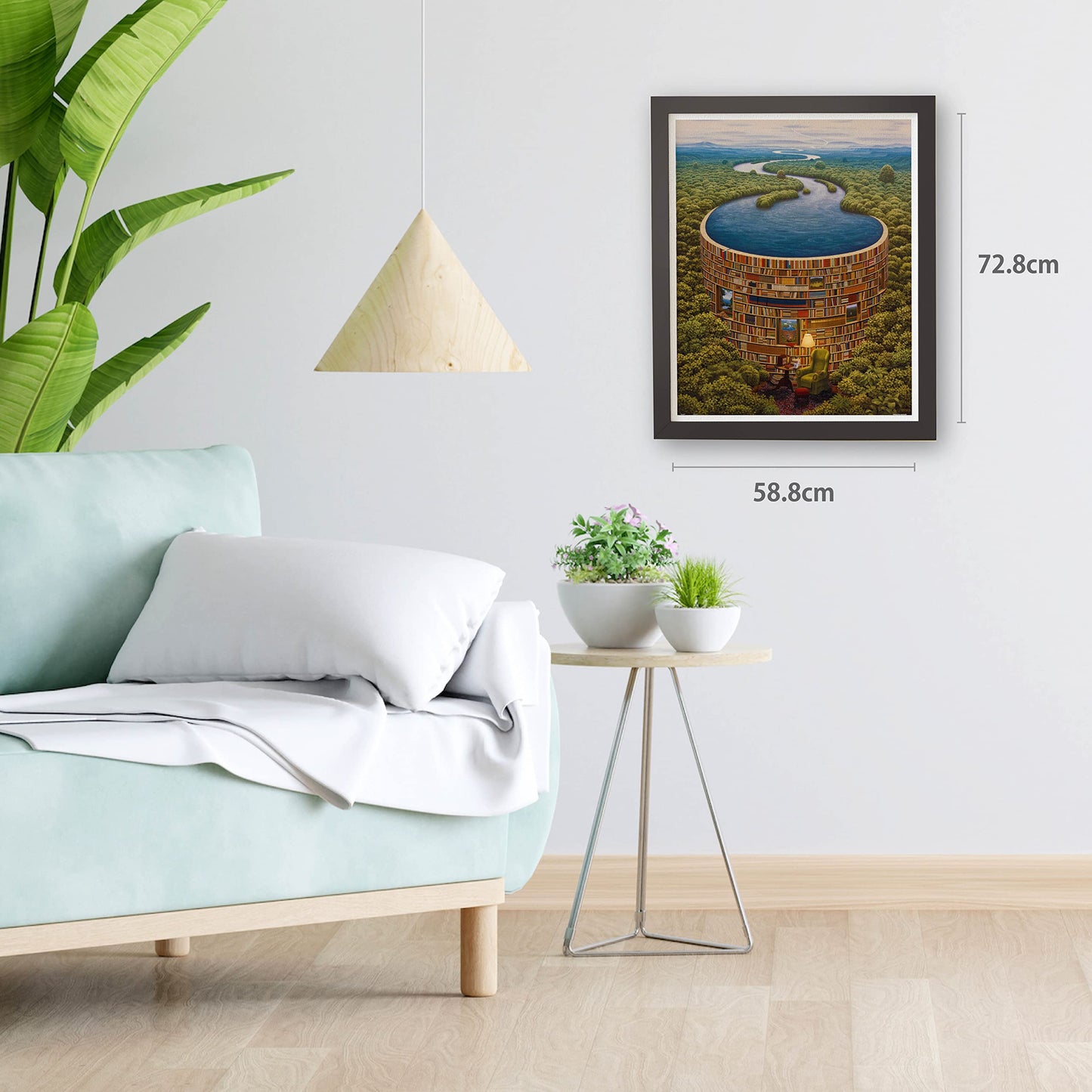 Pintoo 2000-Piece Jacek Yerka Bibliodame Puzzle – Zero Dust, Easy Storage, Frame-Ready