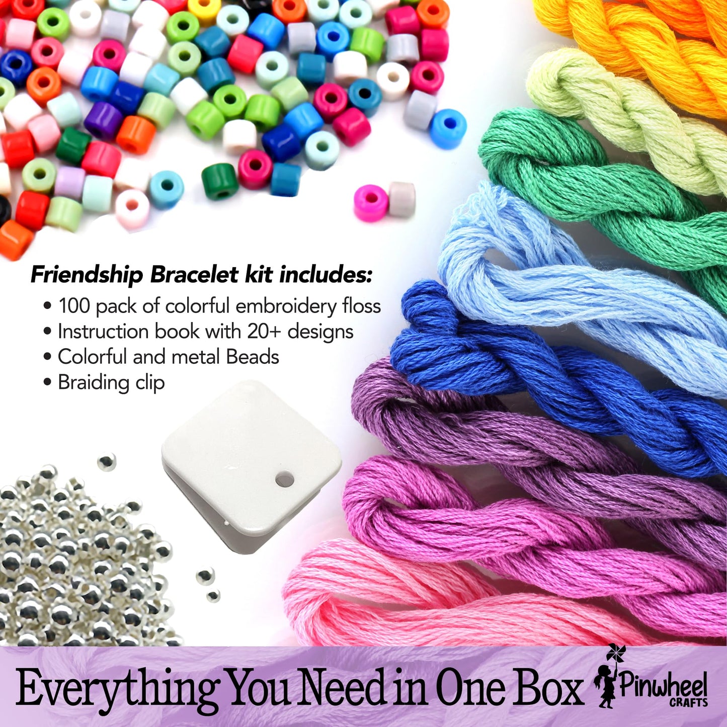 Pinwheel Crafts Friendship Bracelet Kit – DIY Jewelry for Girls 8-12