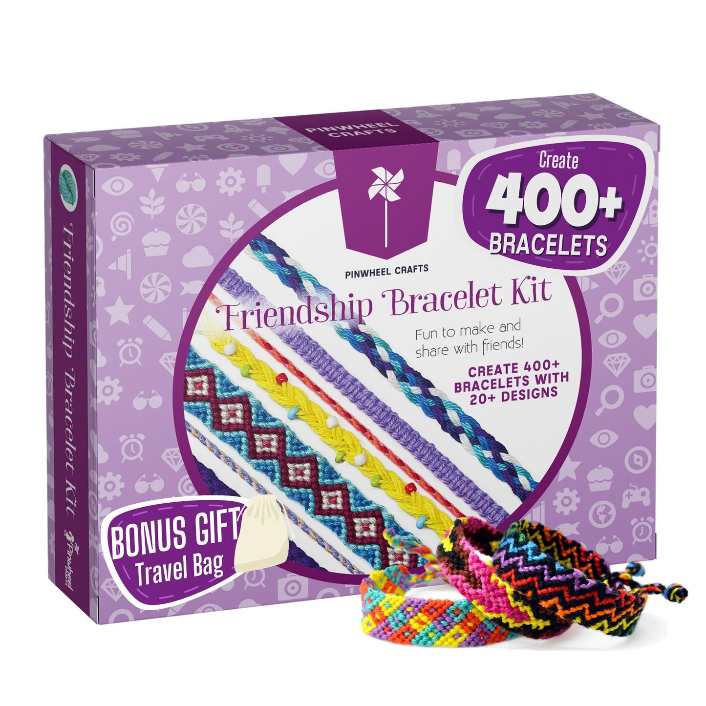 Pinwheel Crafts Friendship Bracelet Kit – DIY Jewelry for Girls 8-12