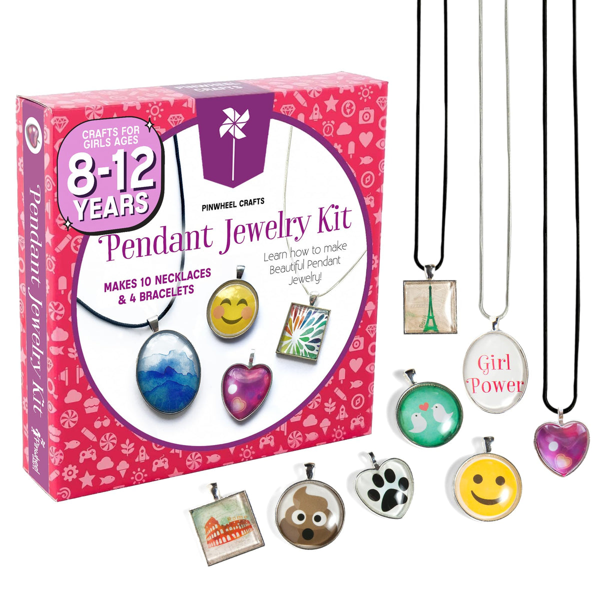 Pinwheel Crafts Pendant Jewelry Kit for Girls 8-12+ | 200+ Designs
