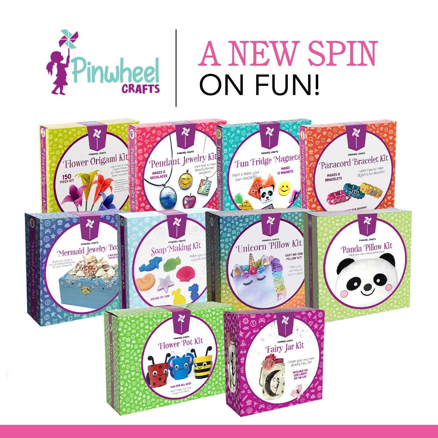 Pinwheel Crafts Pendant Jewelry Kit for Girls 8-12+ | 200+ Designs