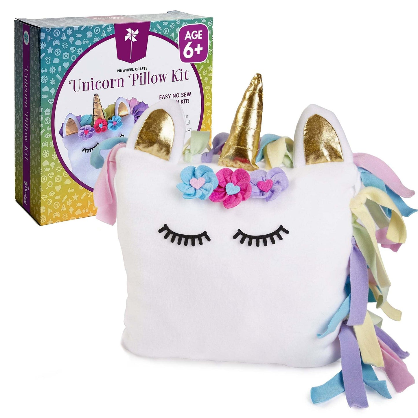 Pinwheel Crafts Unicorn Pillow Kit — No-Sew Craft for Kids 4-8
