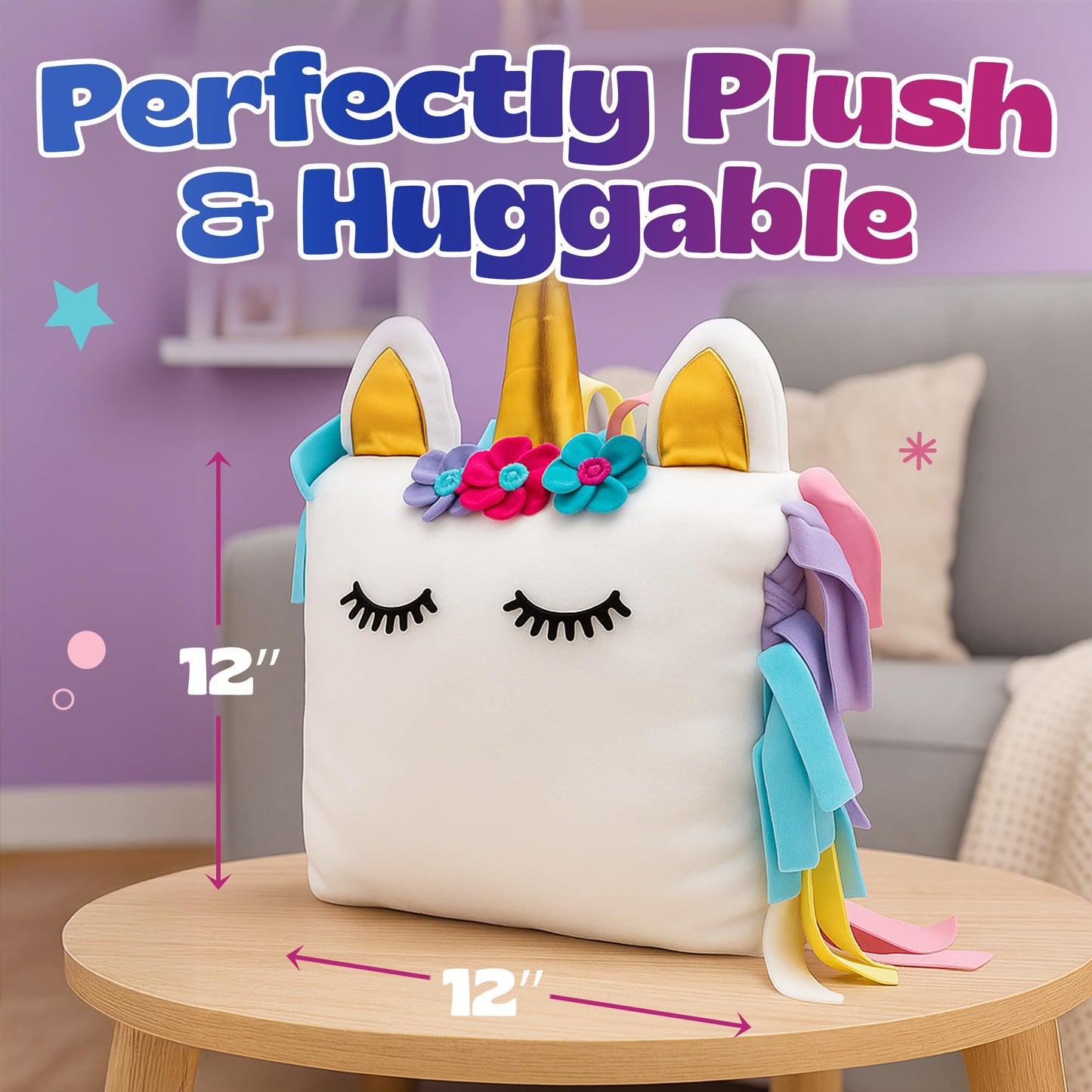 Pinwheel Crafts Unicorn Pillow Kit — No-Sew Craft for Kids 4-8