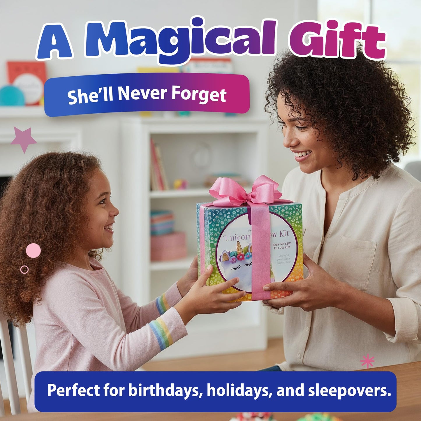 Pinwheel Crafts Unicorn Pillow Kit — No-Sew Craft for Kids 4-8