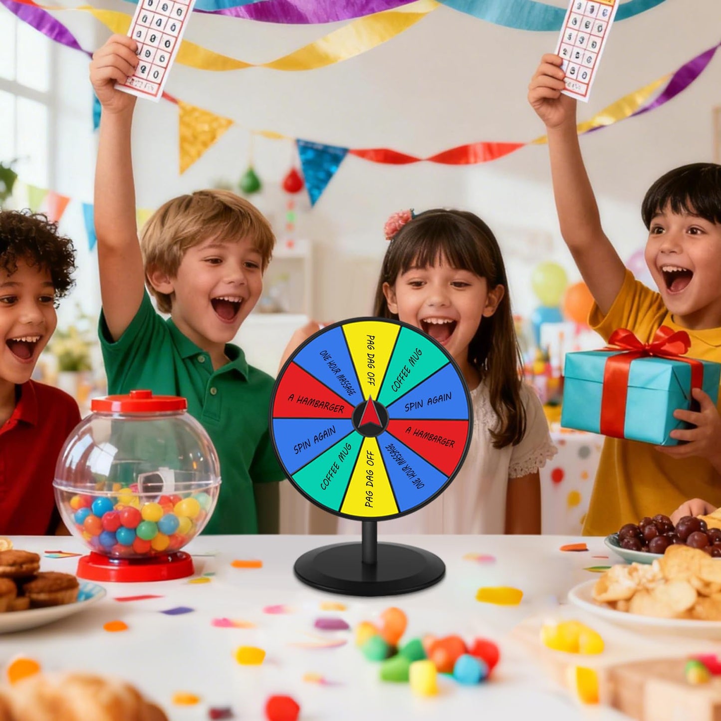 Pionites 8-Inch Prize Wheel Spinner – Customizable Wheel of Fortune for Parties & Events