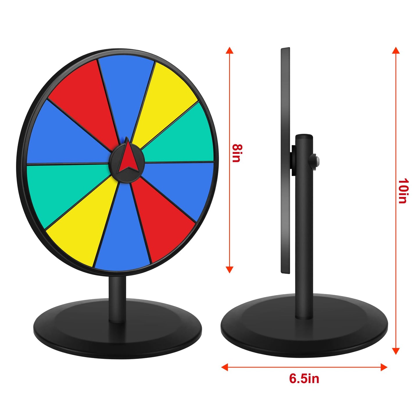 Pionites 8-Inch Prize Wheel Spinner – Customizable Wheel of Fortune for Parties & Events
