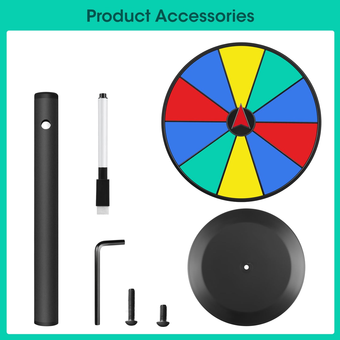 Pionites 8-Inch Prize Wheel Spinner – Customizable Wheel of Fortune for Parties & Events