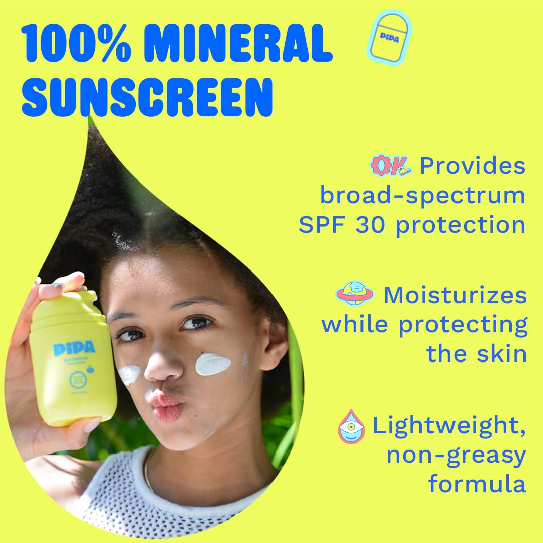 Pipa Sun-Sational 100% Mineral Daily Sunscreen SPF 30 (50 ml) | Unscented for Sensitive Skin
