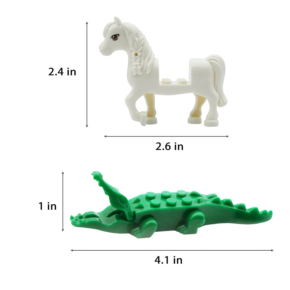PIPART Friend Animal Figures 24-Piece Building Blocks Set | Farm & Sea Animals