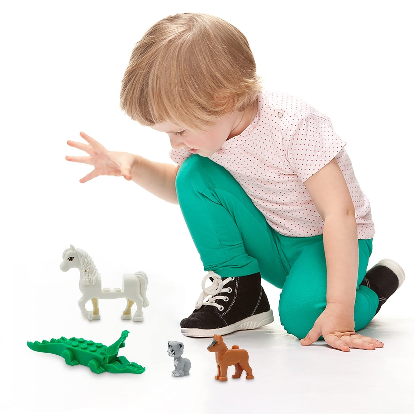 PIPART Friend Animal Figures 24-Piece Building Blocks Set | Farm & Sea Animals
