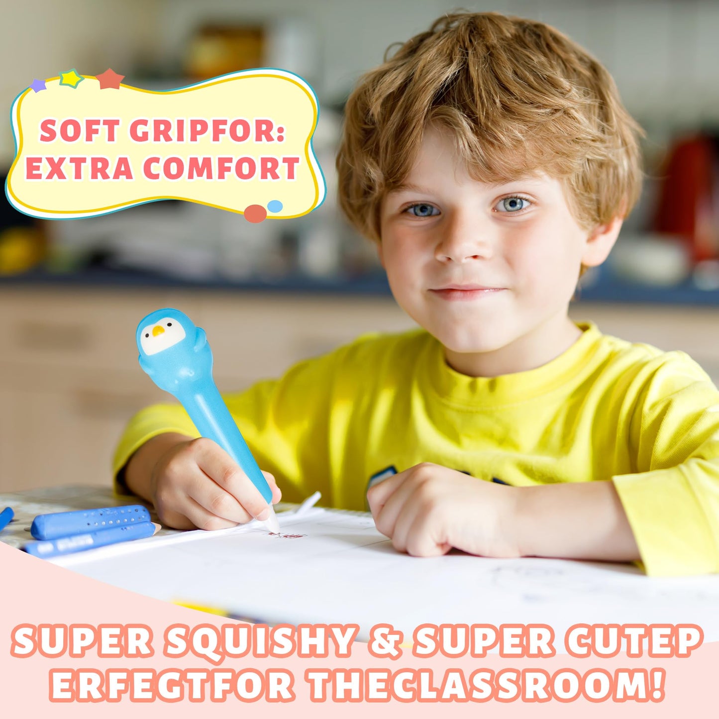 Pipigaty 24 Pcs Valentines Day Gifts for Kids Classroom – Kawaii & Squishy Pens for Party Favors