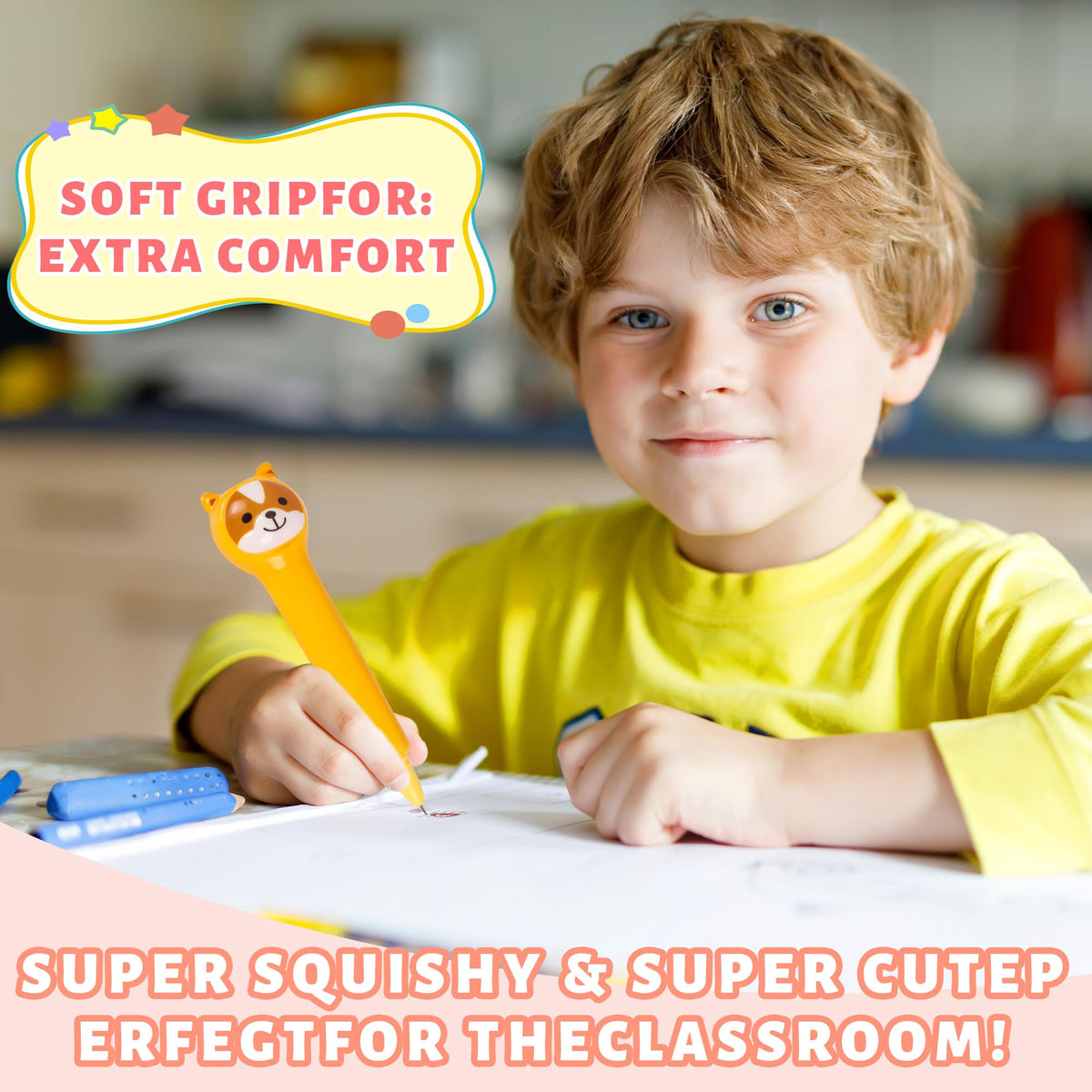 Pipigaty 10-Pack Valentines Day Gifts for Kids – Cute Squishy Pens & Fun Classroom Pens
