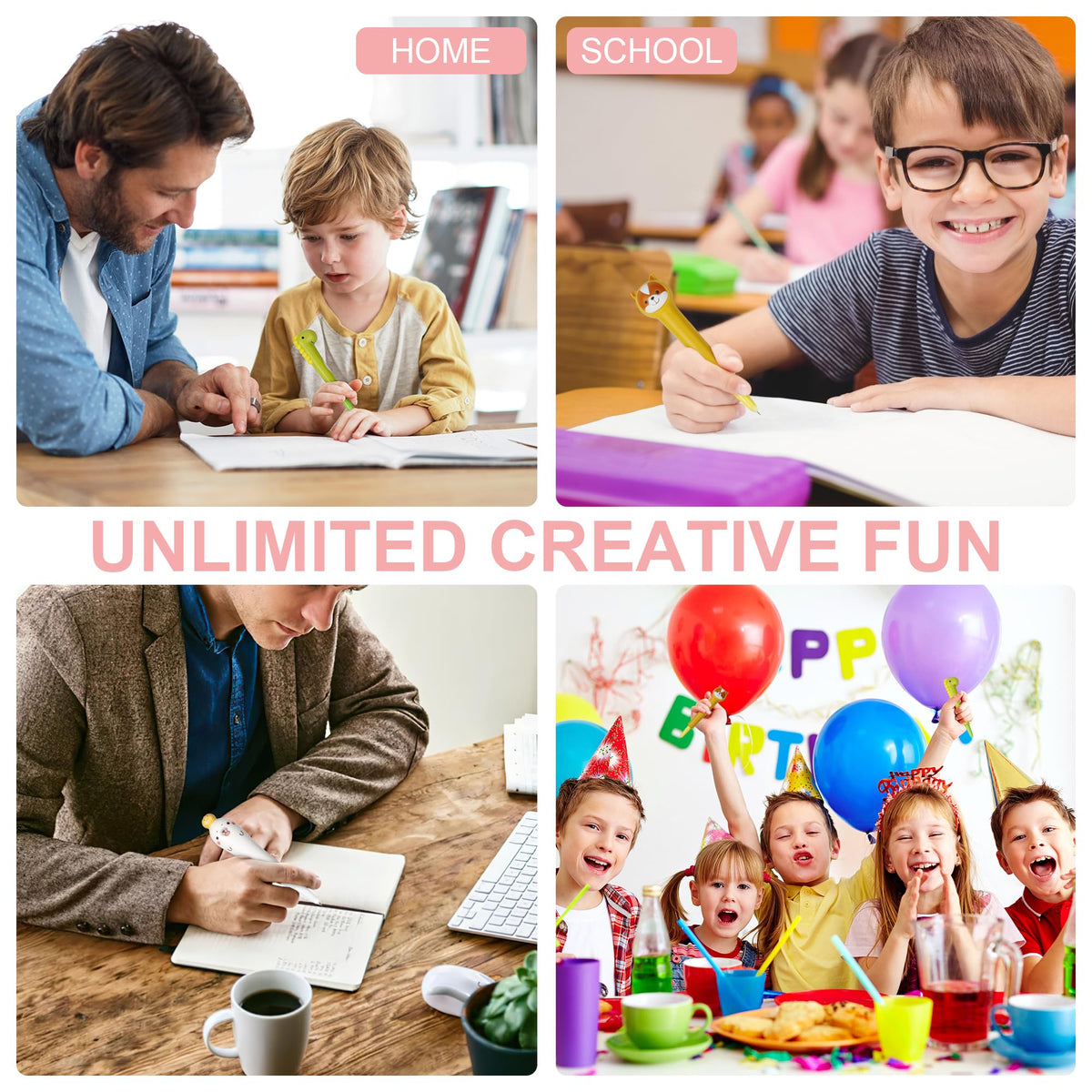 Pipigaty 10-Pack Valentines Day Gifts for Kids – Cute Squishy Pens & Fun Classroom Pens