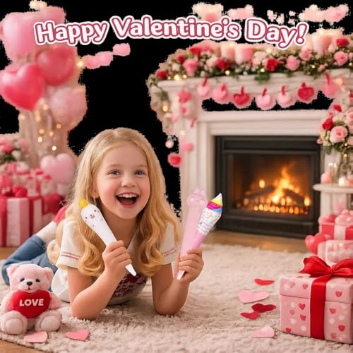 Pipigaty 10-Pack Valentines Day Gifts for Kids – Cute Squishy Pens & Fun Classroom Pens