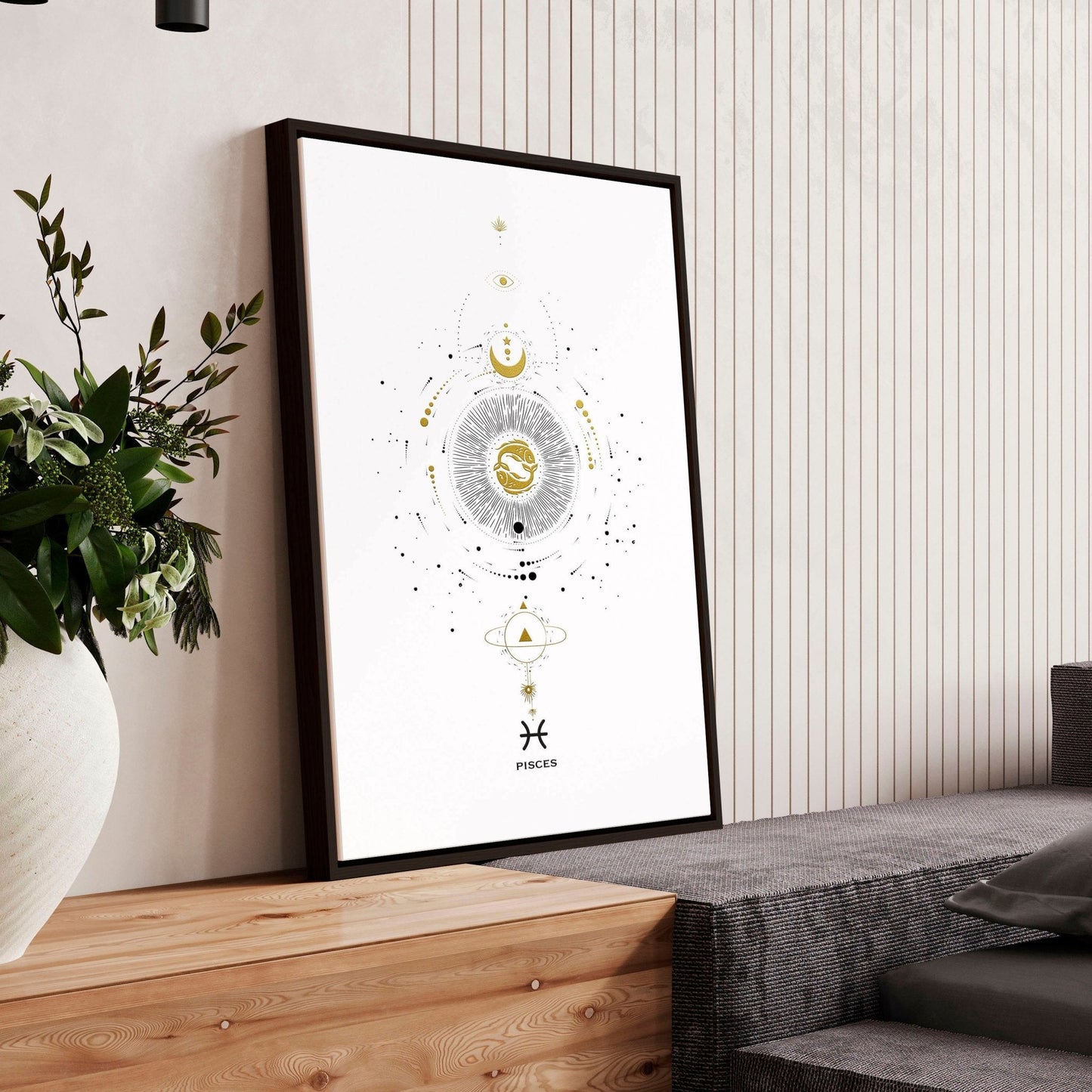 Pisces zodiac sign wall art print
