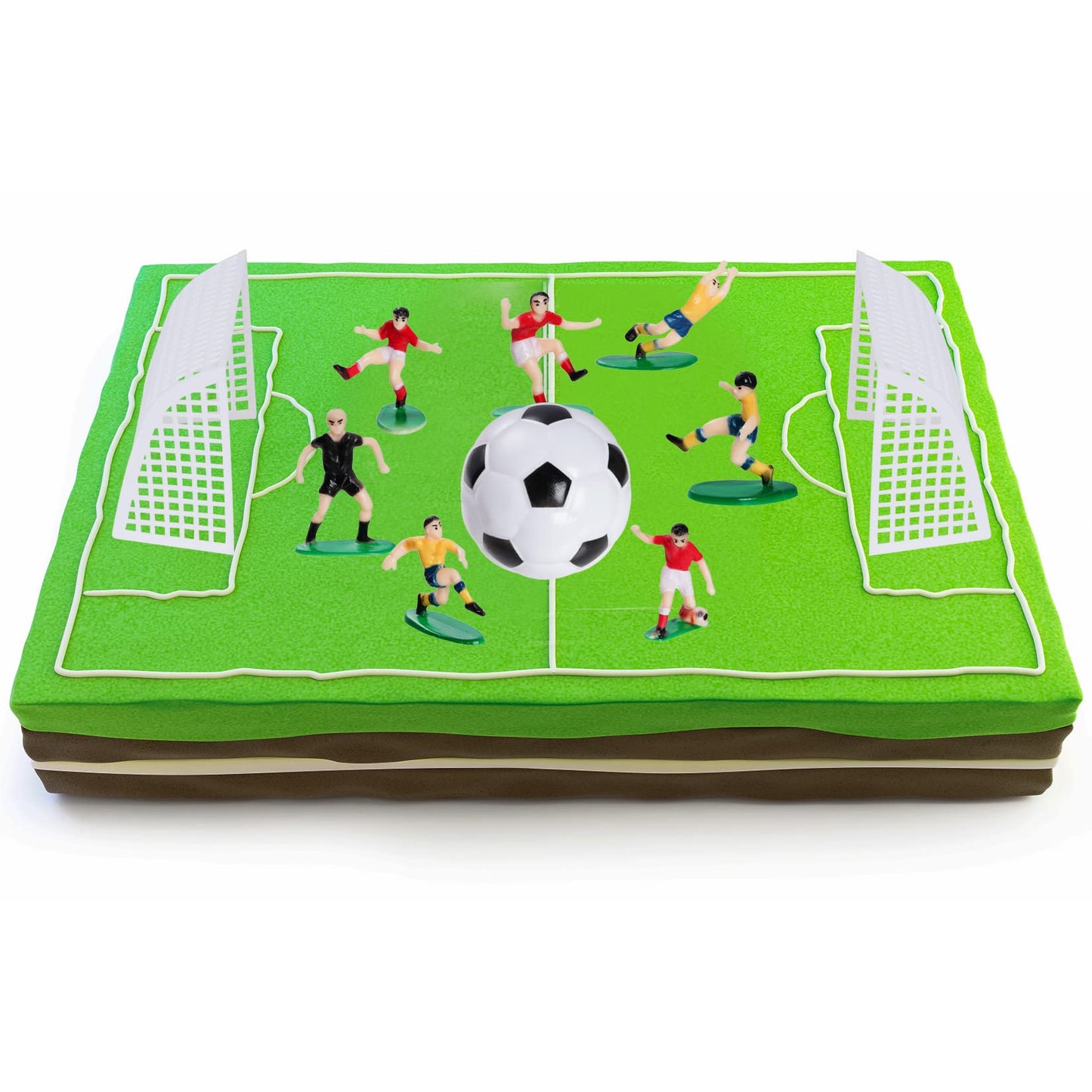 Pistha Soccer Cake Topper Decoration – Soccer Ball, Player & Coach Cupcake Toppers for Sports Parties