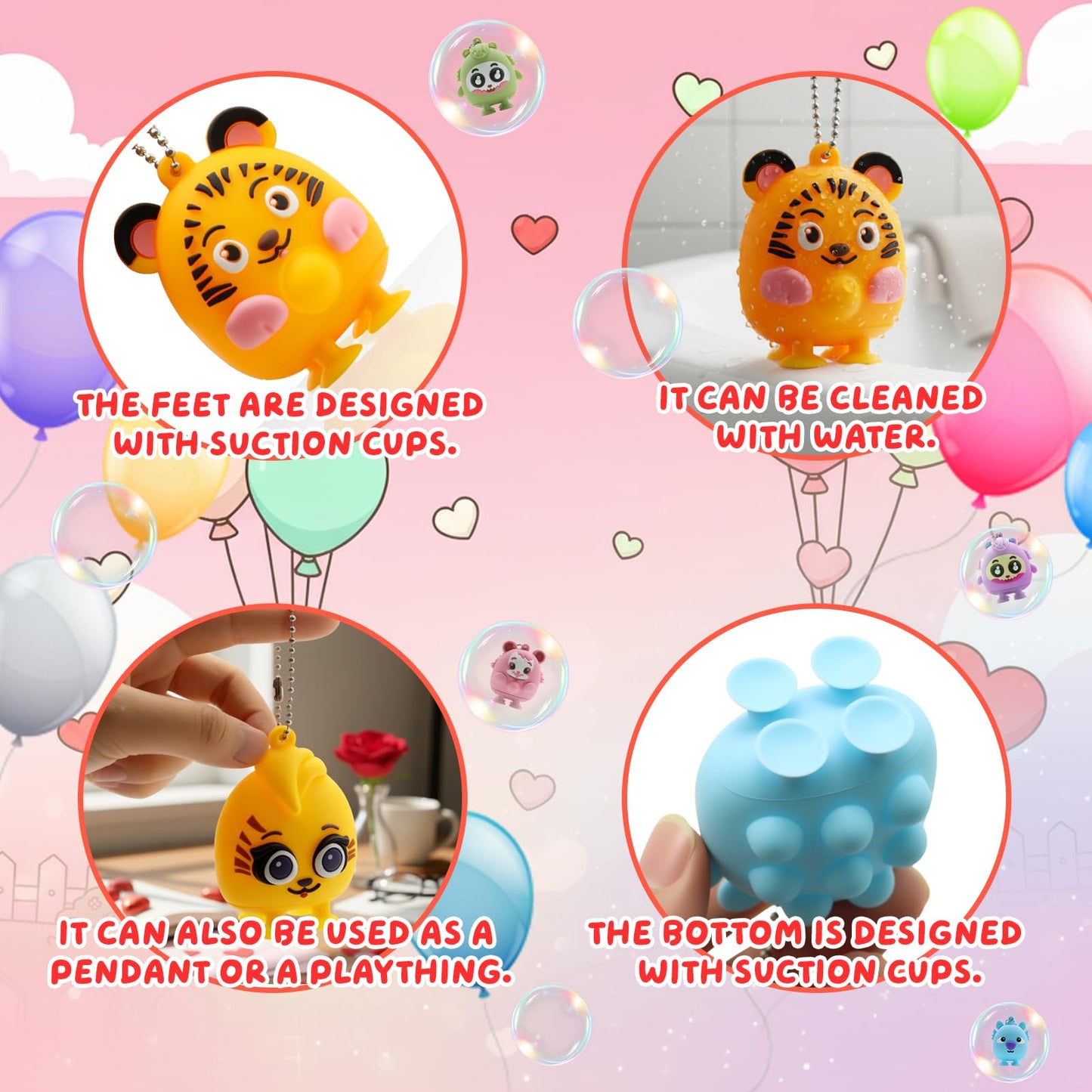 Pistroy Valentine's Day Gifts for Kids: 24-Piece Classroom Box Set with 3D Animal Pop Toys