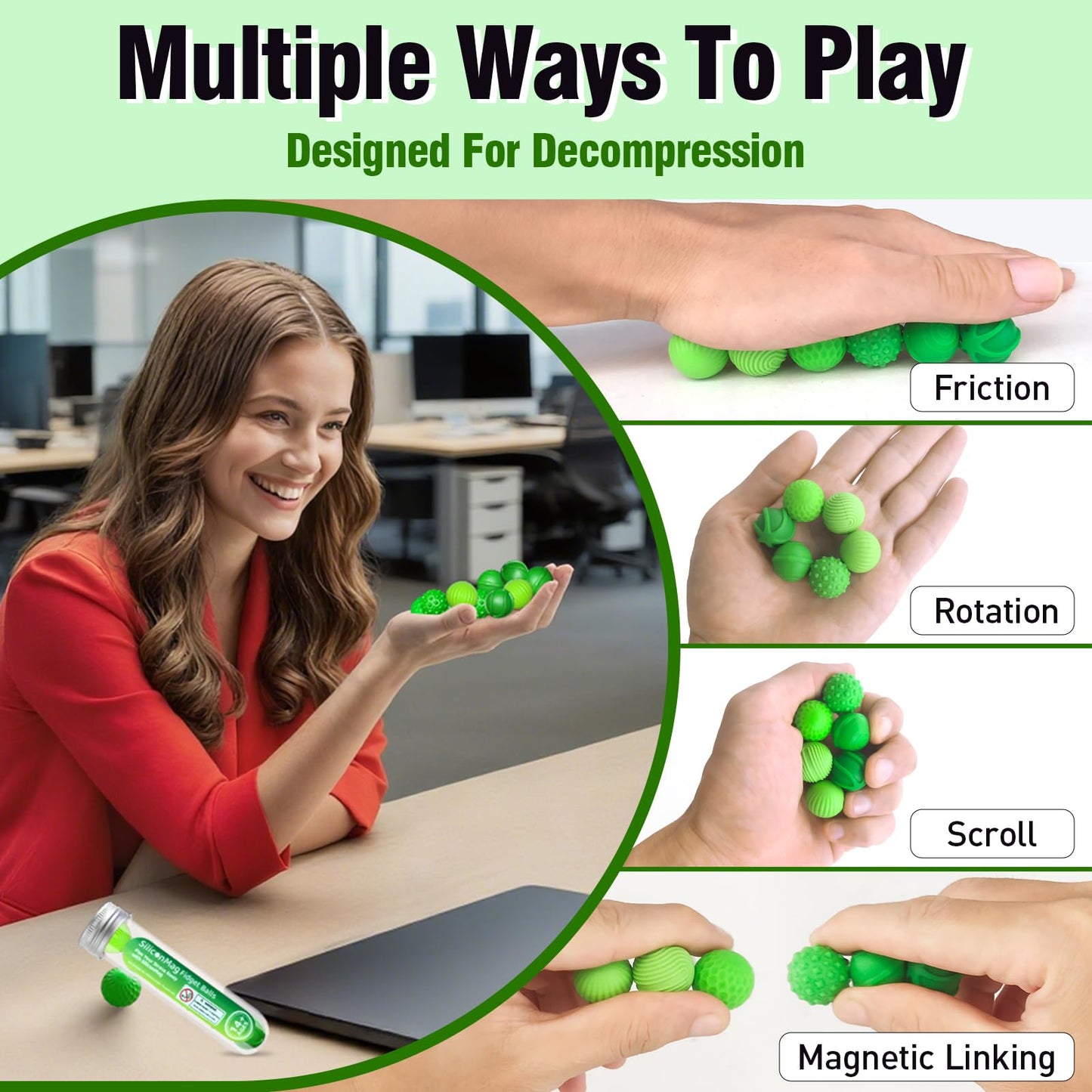 PITCOTT Silicone Sensory Fidget Toys – 6-Pack for Adults | Stress Relief & Focus