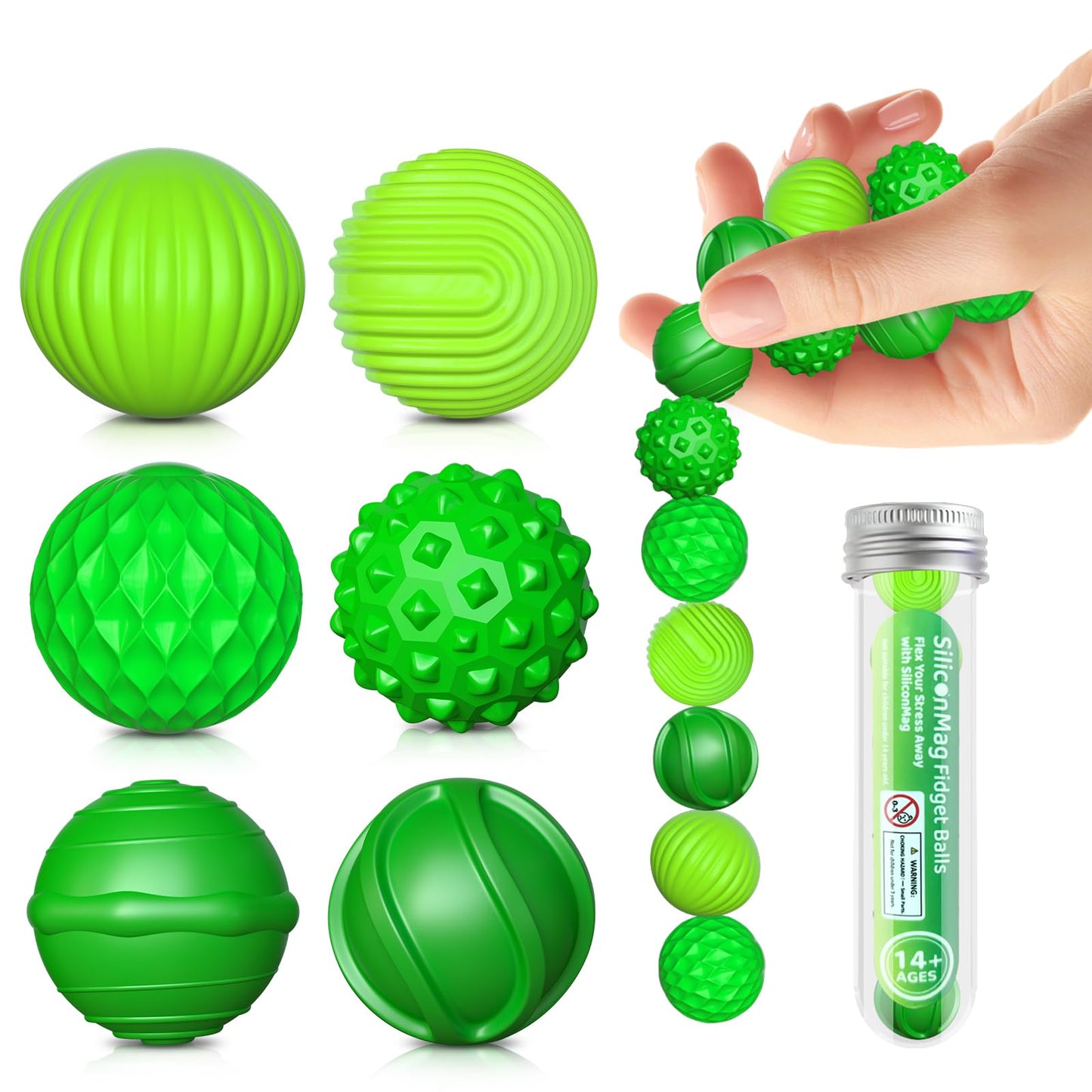 PITCOTT Silicone Sensory Fidget Toys – 6-Pack for Adults | Stress Relief & Focus