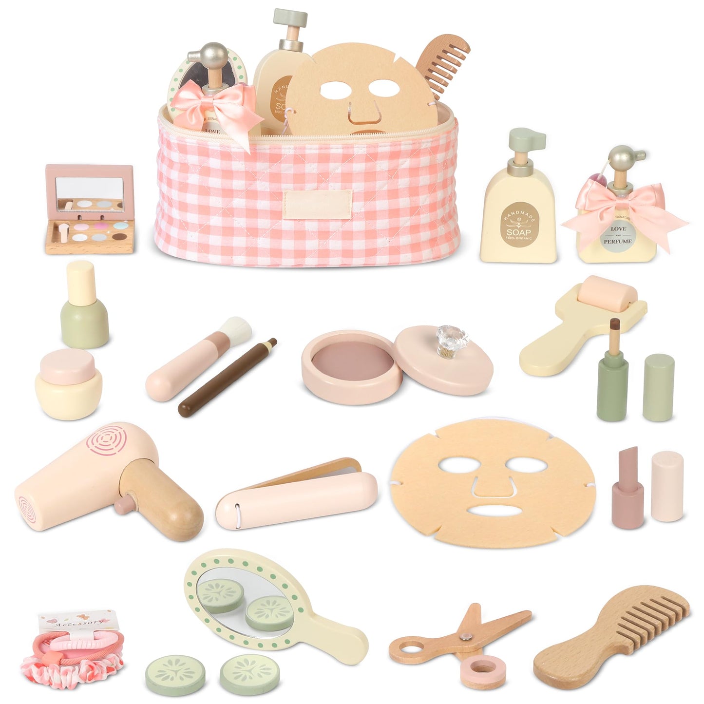 Pithfor Wooden Makeup Toy Set – Pretend Play Beauty Kit for Kids 3+