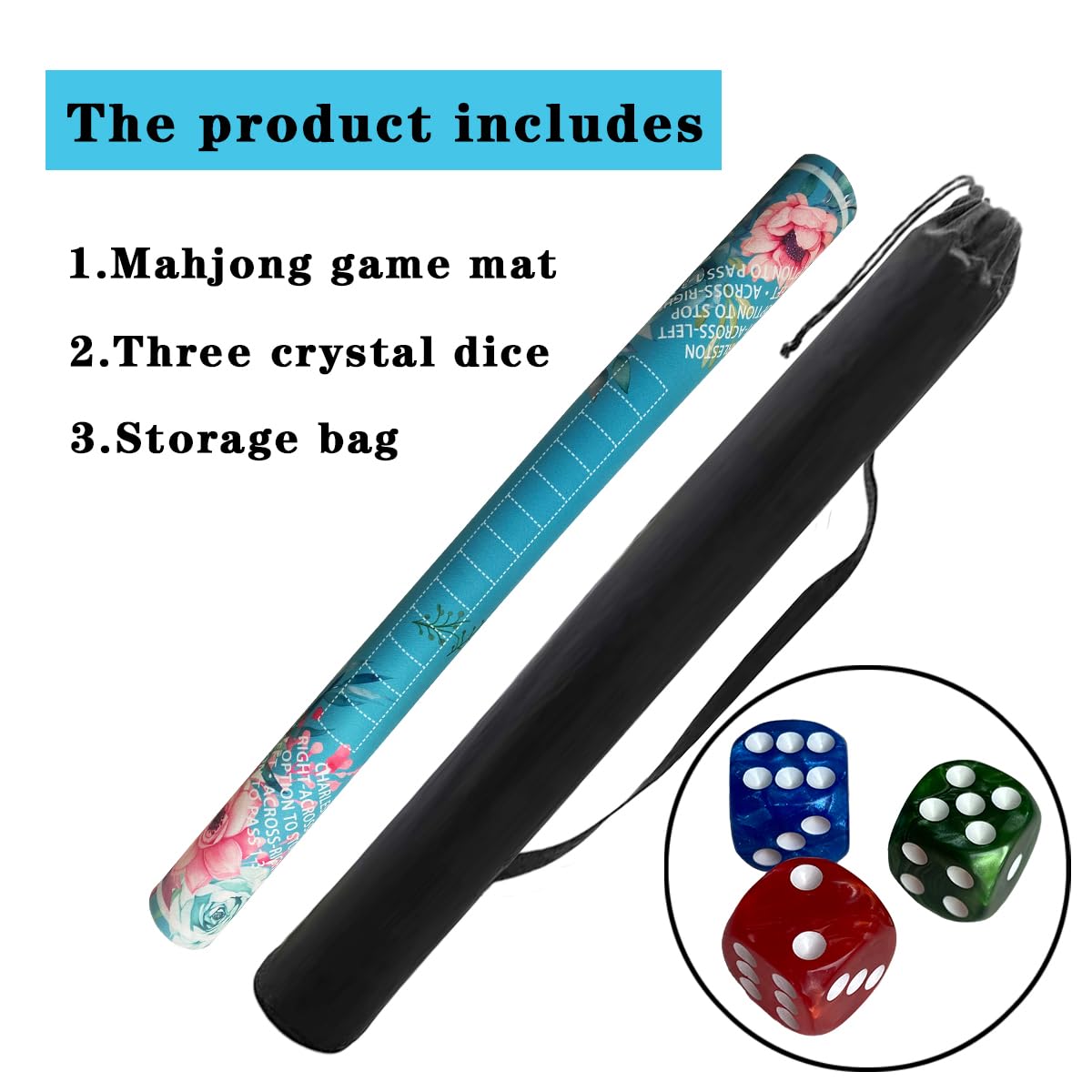 Pittera Mahjong Mat 31.5x31.5 in with Drawstring Bag – Noise-Reducing, Anti-Slip Table Mat